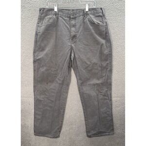 Dickies Pants Mens 36x30 Gray Duck Canvas Workwear Chore Barn Grunge Skater *